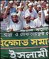 Protestation of islamists in Bangladesh
