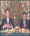 UK Prime Minister Tony Blair with Pakistan President P. Musharraf during the latest visit of Mr Blair to Pakistan