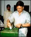 President Musharraf voting on the 10th october