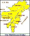 Northeast India map
