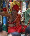 A pujari during a religious service