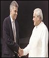 Indian Prime Minister, Atal Behari Vajpayee, with Sri Lanka Prime Minister, Ranil Wickremesinghe